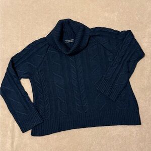 Peruvian Connection Baby Alpaca Blend Cable Knit Turtleneck Sweater